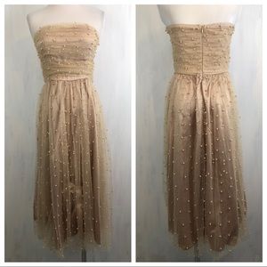 NEW BHLDN Anya Pearl Embellished Midi Dress